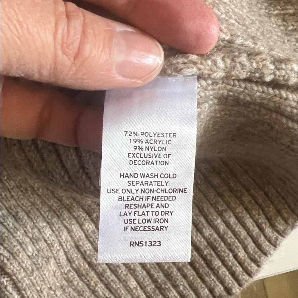 NWT Halogen Ribbed Knit Sweater XL in Taupe - Picture 11 of 11